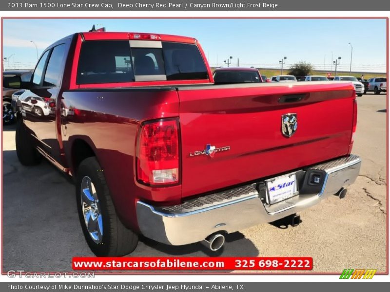 Deep Cherry Red Pearl / Canyon Brown/Light Frost Beige 2013 Ram 1500 Lone Star Crew Cab