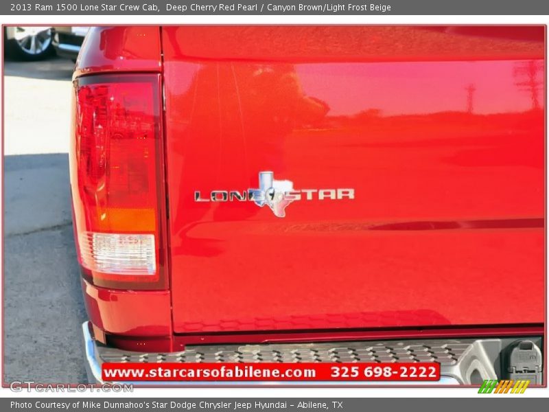 Deep Cherry Red Pearl / Canyon Brown/Light Frost Beige 2013 Ram 1500 Lone Star Crew Cab