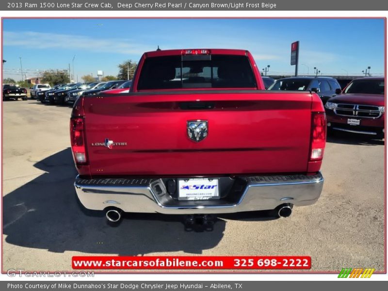 Deep Cherry Red Pearl / Canyon Brown/Light Frost Beige 2013 Ram 1500 Lone Star Crew Cab