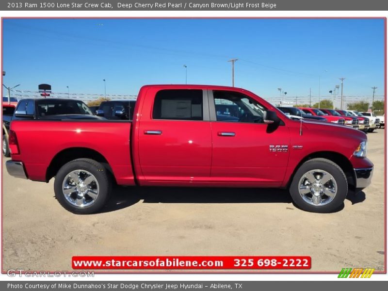 Deep Cherry Red Pearl / Canyon Brown/Light Frost Beige 2013 Ram 1500 Lone Star Crew Cab