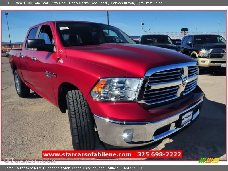 Deep Cherry Red Pearl / Canyon Brown/Light Frost Beige 2013 Ram 1500 Lone Star Crew Cab