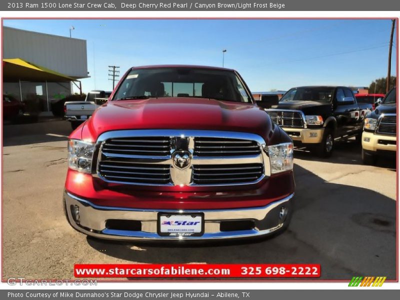 Deep Cherry Red Pearl / Canyon Brown/Light Frost Beige 2013 Ram 1500 Lone Star Crew Cab