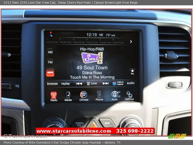 Deep Cherry Red Pearl / Canyon Brown/Light Frost Beige 2013 Ram 1500 Lone Star Crew Cab
