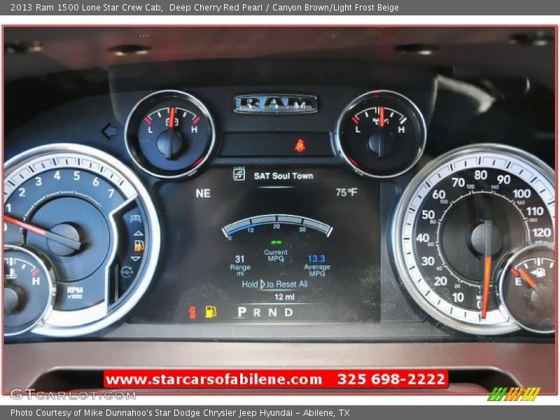 Deep Cherry Red Pearl / Canyon Brown/Light Frost Beige 2013 Ram 1500 Lone Star Crew Cab
