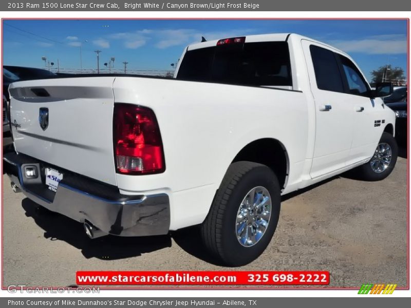 Bright White / Canyon Brown/Light Frost Beige 2013 Ram 1500 Lone Star Crew Cab