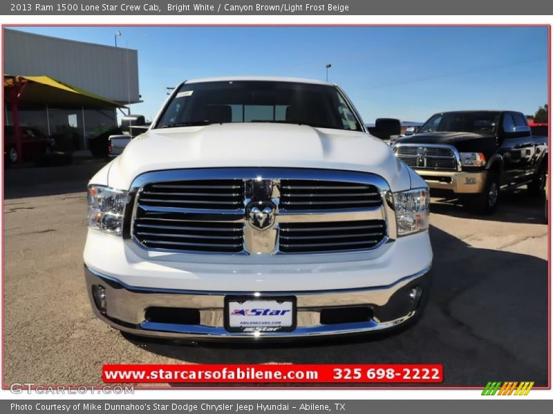 Bright White / Canyon Brown/Light Frost Beige 2013 Ram 1500 Lone Star Crew Cab