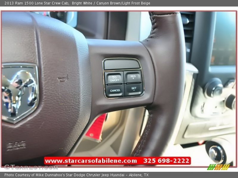 Bright White / Canyon Brown/Light Frost Beige 2013 Ram 1500 Lone Star Crew Cab