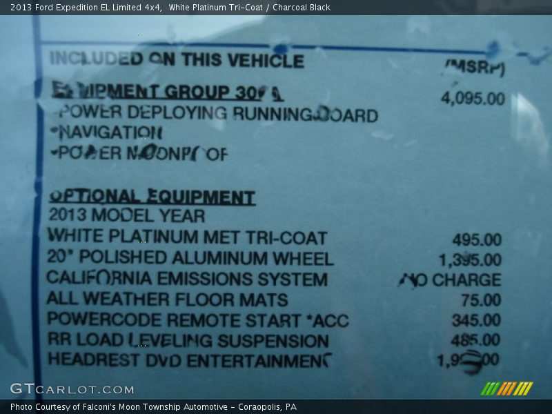 White Platinum Tri-Coat / Charcoal Black 2013 Ford Expedition EL Limited 4x4