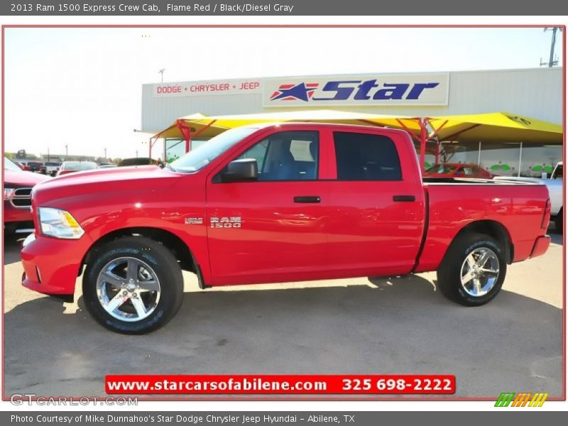 Flame Red / Black/Diesel Gray 2013 Ram 1500 Express Crew Cab