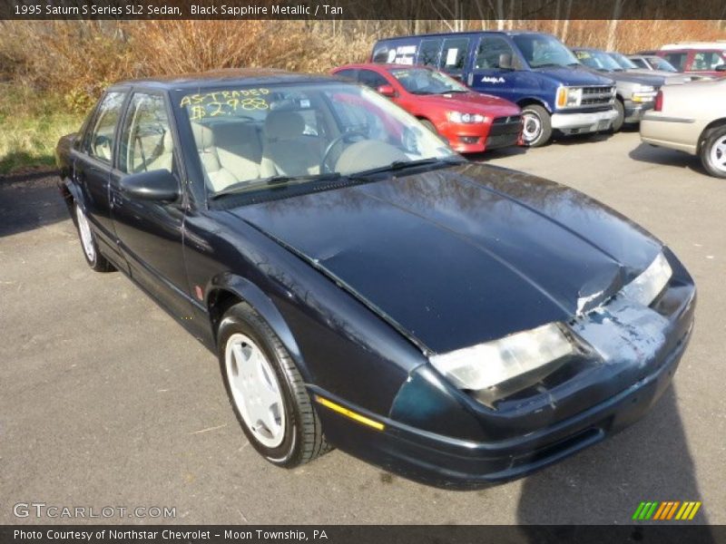 Black Sapphire Metallic / Tan 1995 Saturn S Series SL2 Sedan