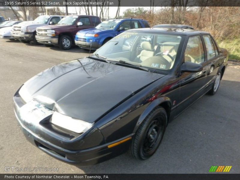 Black Sapphire Metallic / Tan 1995 Saturn S Series SL2 Sedan