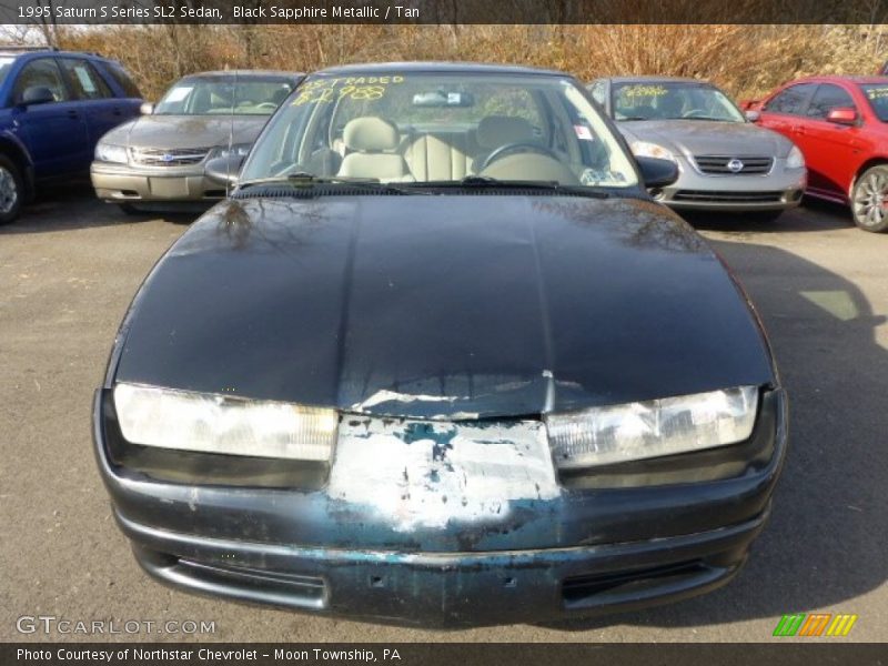 Black Sapphire Metallic / Tan 1995 Saturn S Series SL2 Sedan