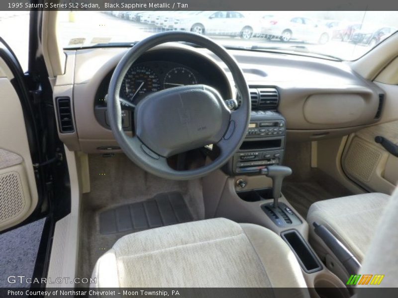 Black Sapphire Metallic / Tan 1995 Saturn S Series SL2 Sedan