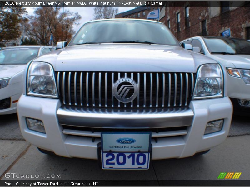 White Platinum Tri-Coat Metallic / Camel 2010 Mercury Mountaineer V6 Premier AWD