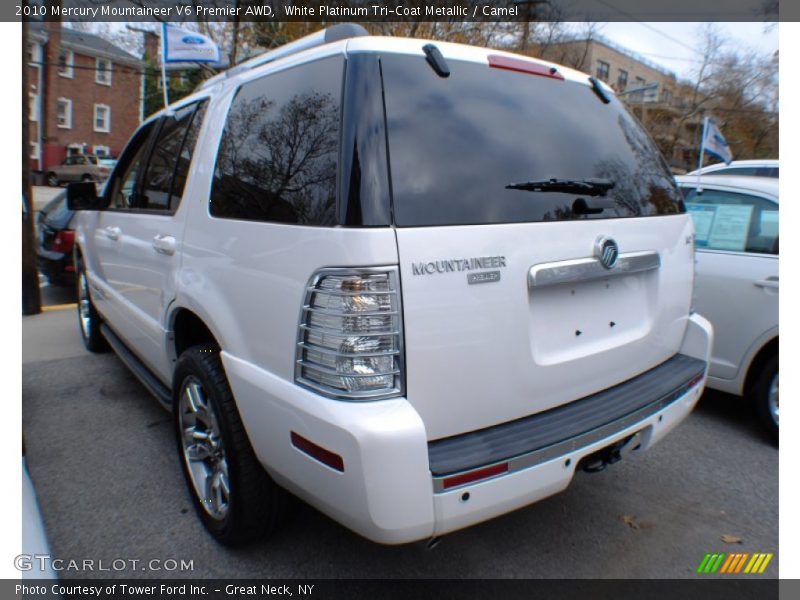 White Platinum Tri-Coat Metallic / Camel 2010 Mercury Mountaineer V6 Premier AWD