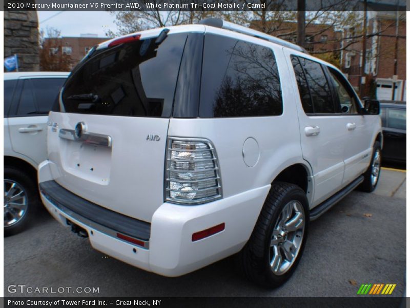 White Platinum Tri-Coat Metallic / Camel 2010 Mercury Mountaineer V6 Premier AWD