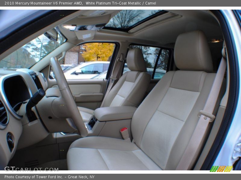 White Platinum Tri-Coat Metallic / Camel 2010 Mercury Mountaineer V6 Premier AWD