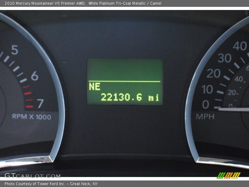 White Platinum Tri-Coat Metallic / Camel 2010 Mercury Mountaineer V6 Premier AWD