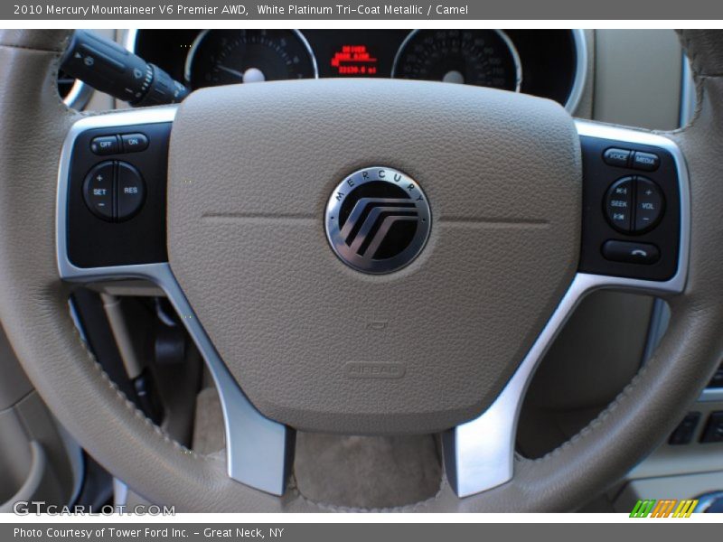 White Platinum Tri-Coat Metallic / Camel 2010 Mercury Mountaineer V6 Premier AWD