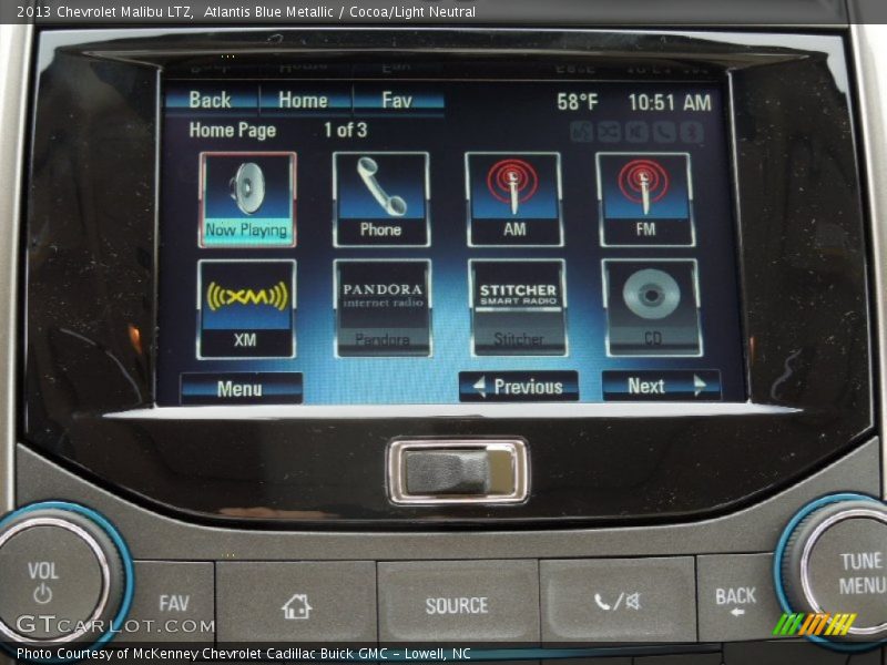 Atlantis Blue Metallic / Cocoa/Light Neutral 2013 Chevrolet Malibu LTZ