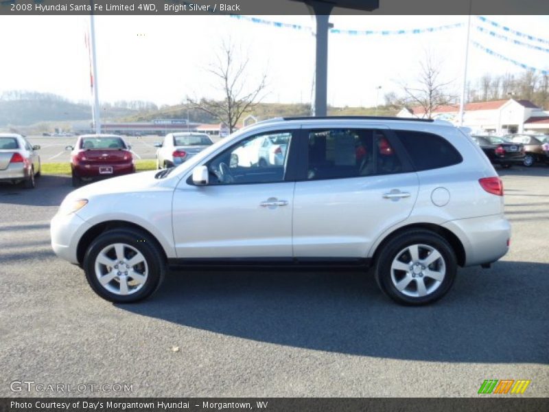 Bright Silver / Black 2008 Hyundai Santa Fe Limited 4WD