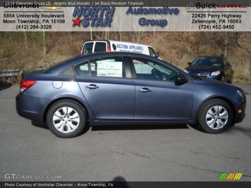 Atlantis Blue Metallic / Jet Black/Medium Titanium 2013 Chevrolet Cruze LS