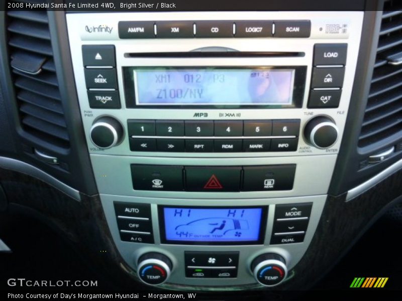 Bright Silver / Black 2008 Hyundai Santa Fe Limited 4WD