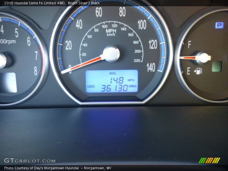 Bright Silver / Black 2008 Hyundai Santa Fe Limited 4WD