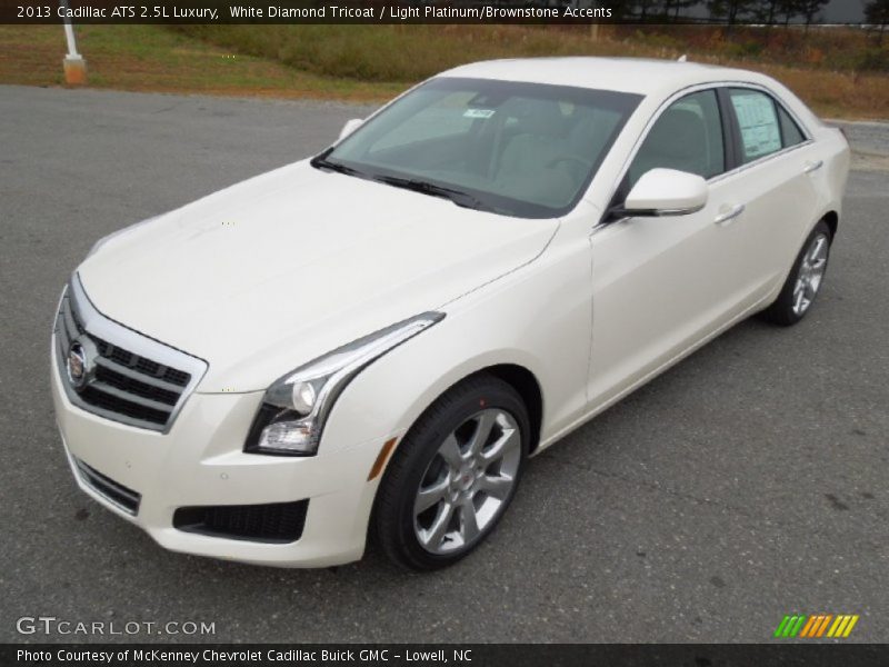 White Diamond Tricoat / Light Platinum/Brownstone Accents 2013 Cadillac ATS 2.5L Luxury
