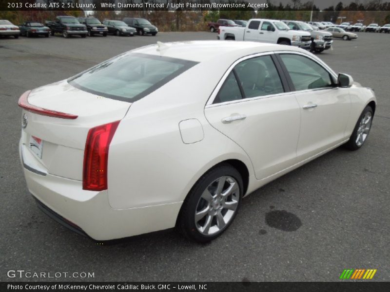 White Diamond Tricoat / Light Platinum/Brownstone Accents 2013 Cadillac ATS 2.5L Luxury