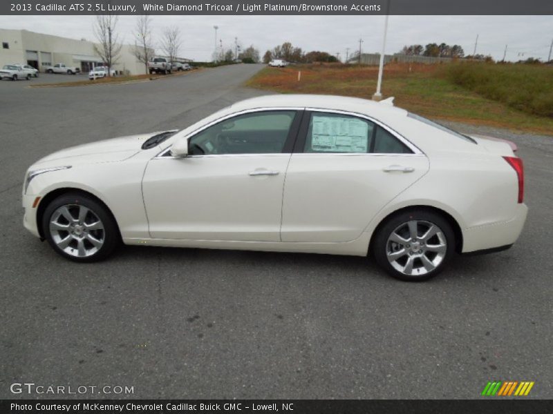 White Diamond Tricoat / Light Platinum/Brownstone Accents 2013 Cadillac ATS 2.5L Luxury