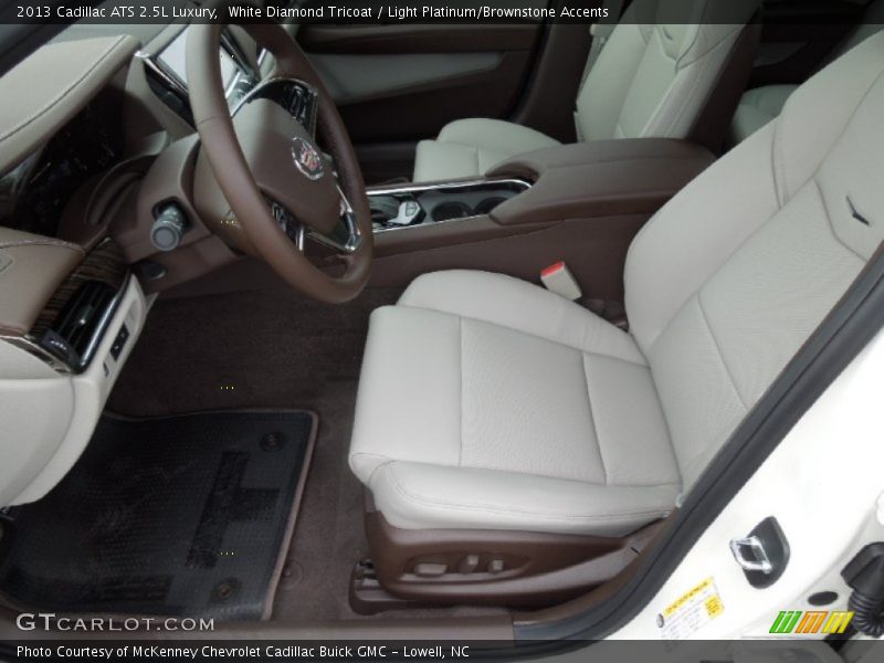 White Diamond Tricoat / Light Platinum/Brownstone Accents 2013 Cadillac ATS 2.5L Luxury