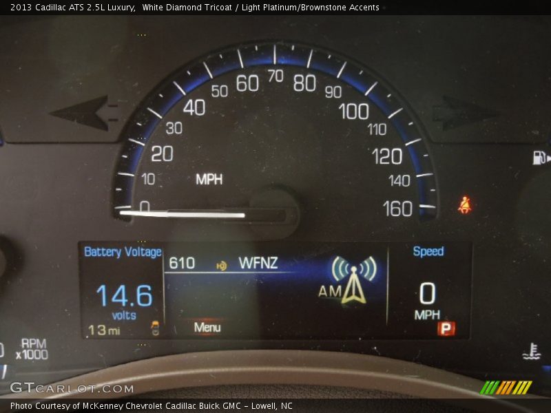 White Diamond Tricoat / Light Platinum/Brownstone Accents 2013 Cadillac ATS 2.5L Luxury