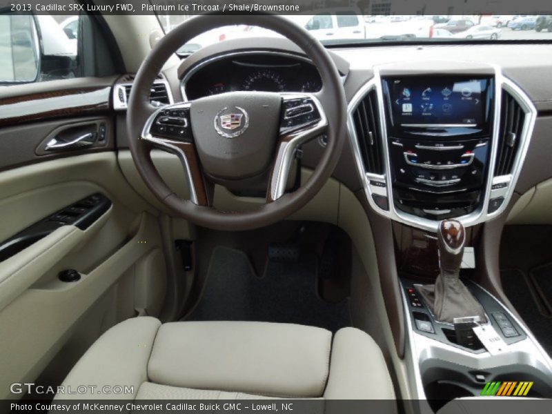 Platinum Ice Tricoat / Shale/Brownstone 2013 Cadillac SRX Luxury FWD