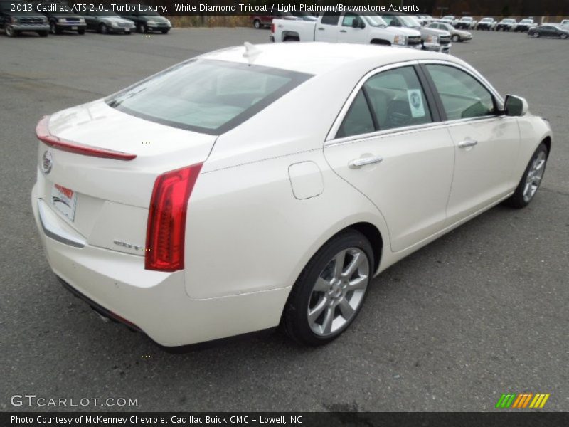 White Diamond Tricoat / Light Platinum/Brownstone Accents 2013 Cadillac ATS 2.0L Turbo Luxury