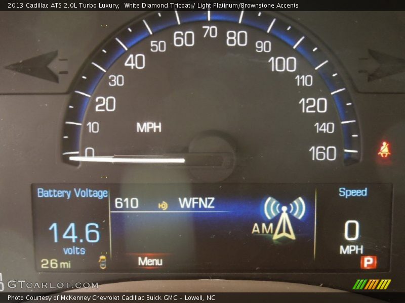 White Diamond Tricoat / Light Platinum/Brownstone Accents 2013 Cadillac ATS 2.0L Turbo Luxury