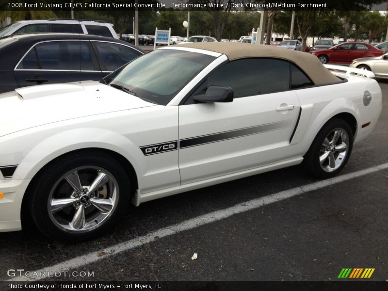 Performance White / Dark Charcoal/Medium Parchment 2008 Ford Mustang GT/CS California Special Convertible