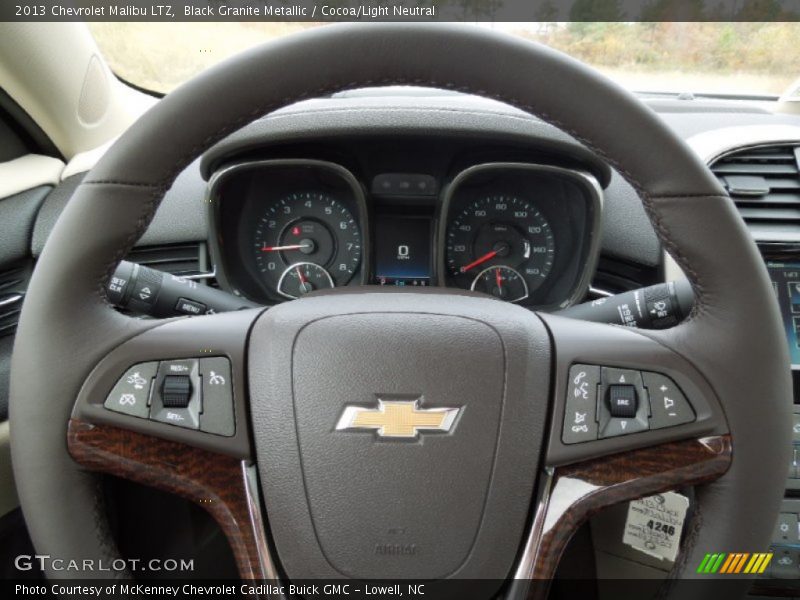 Black Granite Metallic / Cocoa/Light Neutral 2013 Chevrolet Malibu LTZ