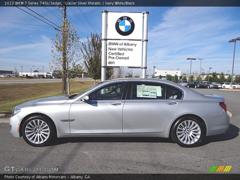 Glacier Silver Metallic / Ivory White/Black 2013 BMW 7 Series 740Li Sedan