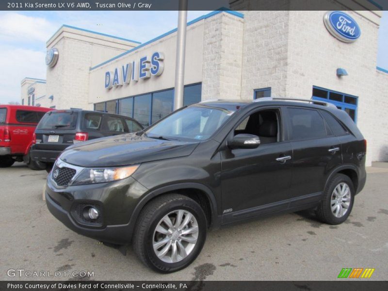 Tuscan Olive / Gray 2011 Kia Sorento LX V6 AWD