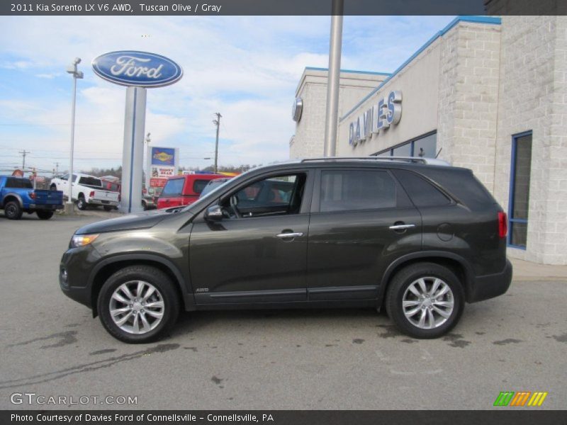 Tuscan Olive / Gray 2011 Kia Sorento LX V6 AWD