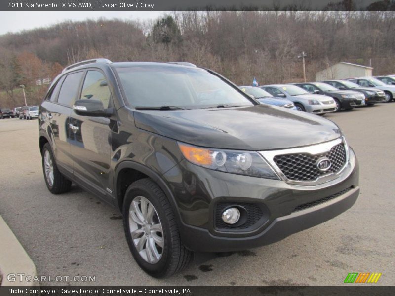 Tuscan Olive / Gray 2011 Kia Sorento LX V6 AWD