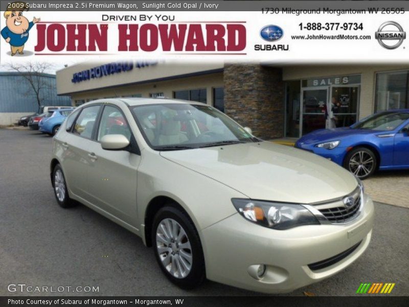 Sunlight Gold Opal / Ivory 2009 Subaru Impreza 2.5i Premium Wagon
