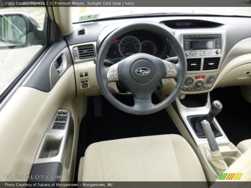 Sunlight Gold Opal / Ivory 2009 Subaru Impreza 2.5i Premium Wagon