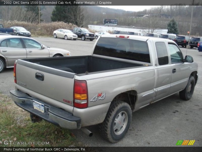 Pewter Metallic / Graphite 2002 GMC Sierra 1500 SL Extended Cab 4x4