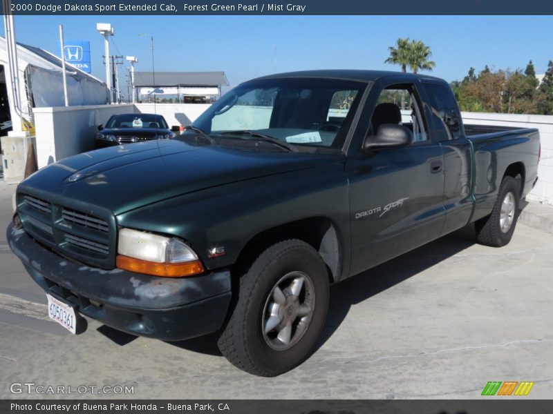 Forest Green Pearl / Mist Gray 2000 Dodge Dakota Sport Extended Cab