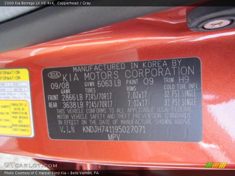 Copperhead / Gray 2009 Kia Borrego LX V6 4x4