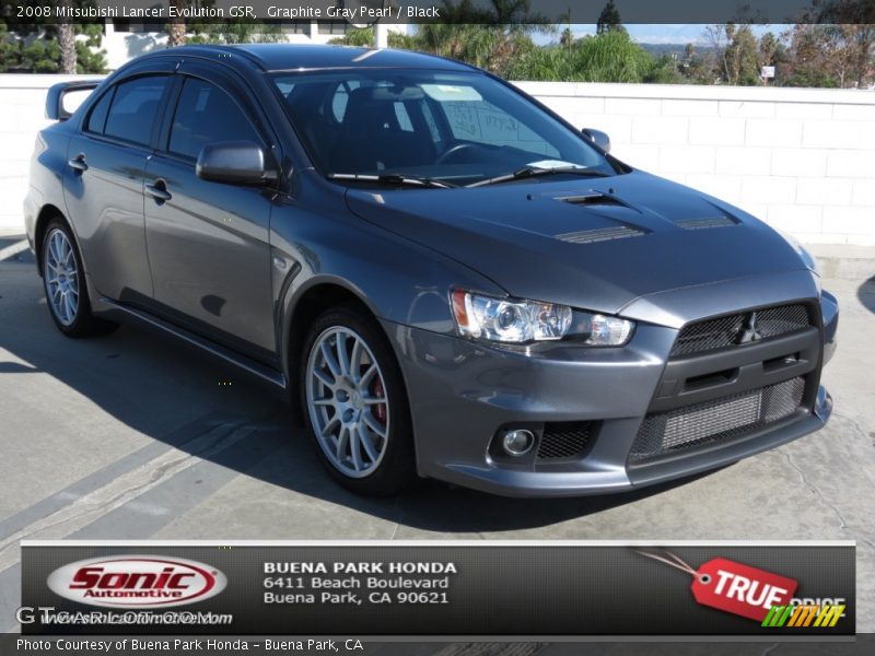 Graphite Gray Pearl / Black 2008 Mitsubishi Lancer Evolution GSR