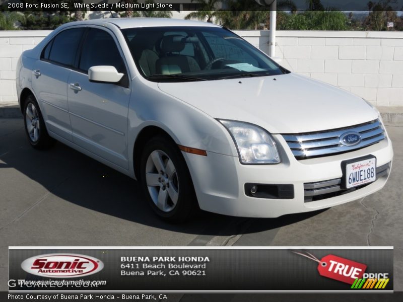 White Suede / Medium Light Stone 2008 Ford Fusion SE