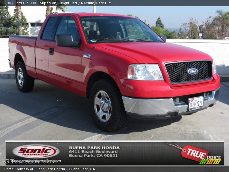 Bright Red / Medium/Dark Flint 2004 Ford F150 XLT SuperCab